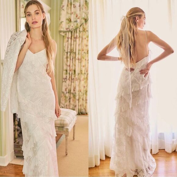 LoveShackFancy Wedding Dress Rialto Dress White Lace - Picture 1 of 7